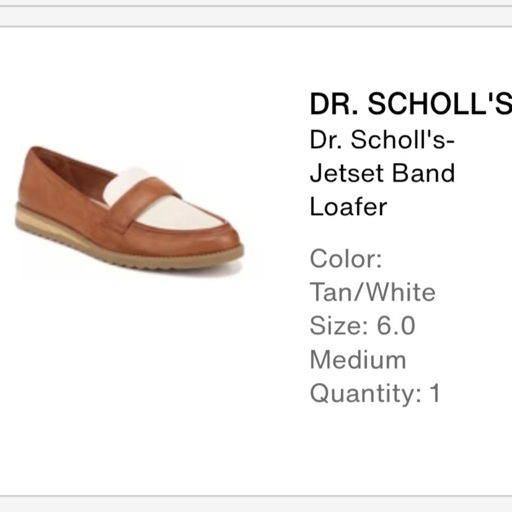 Dr. Scholl's Tan and White Loafers